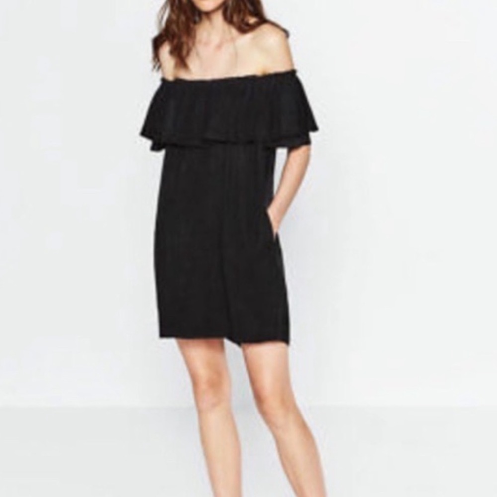 Zara Dress | Black Off the Shoulder | Size M